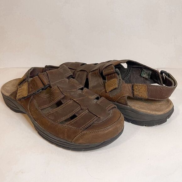 Dunham Fisherman Brown Leather Sandals 15D - Picture 1 of 7